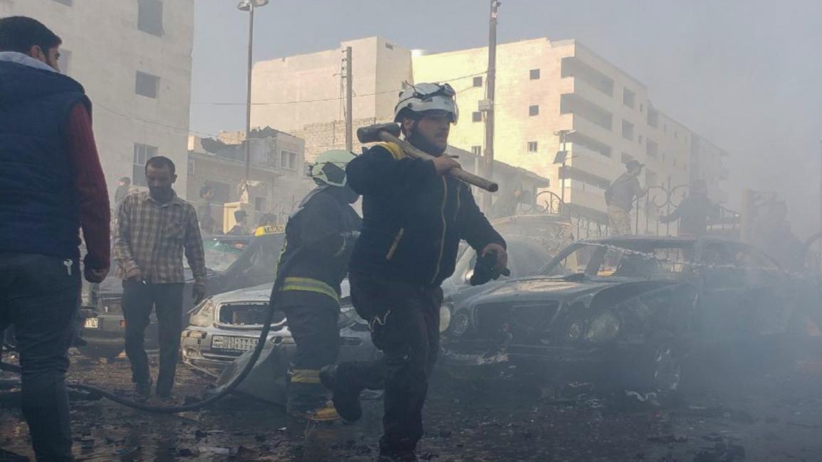 آثار التفجير في مدينة الباب السورية (فيسبوك)