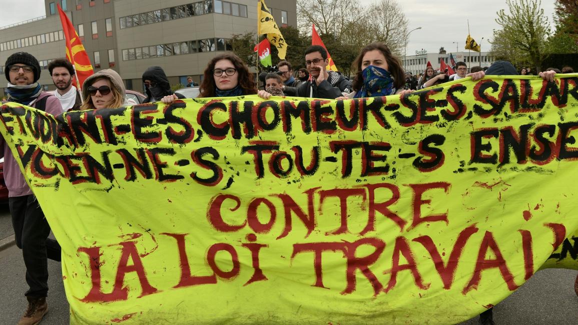 احتجاجات في فرنسا ضد قانون العمل