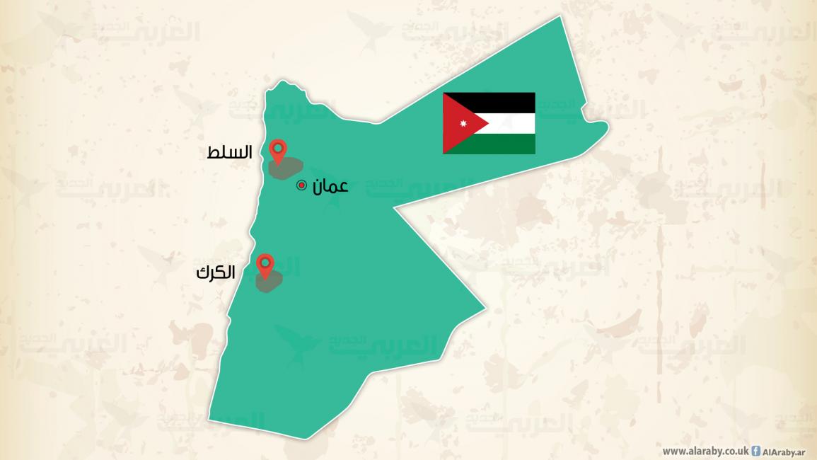 خريطة الأردن مع توضيح الكرك والسلط