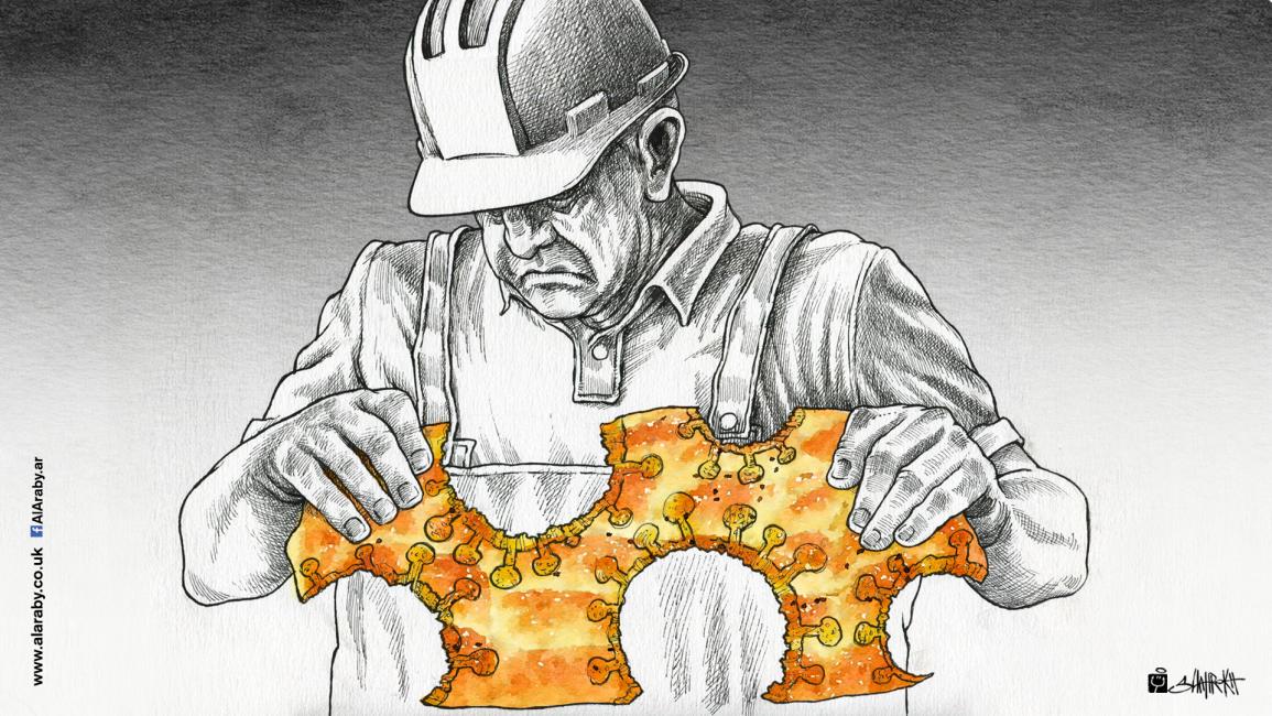 كاريكاتير كورونا والعمال / حيدري
