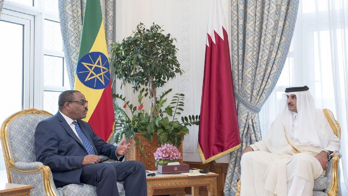 أمير قطر ورئيس إثيوبيا (Getty)
