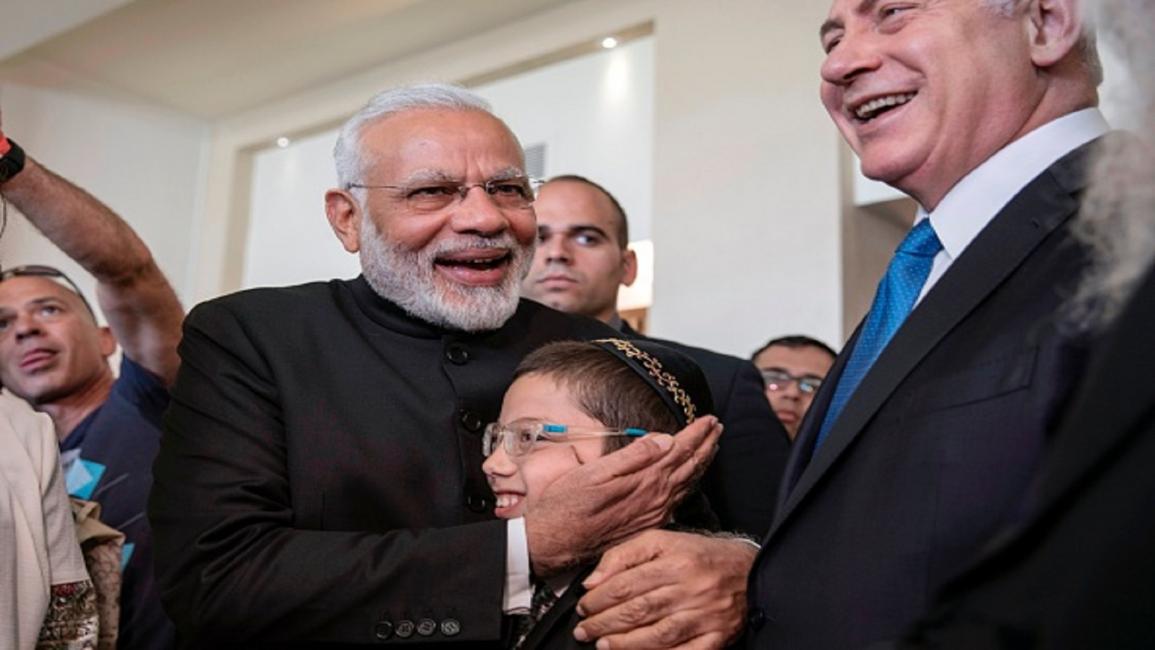 نتنياهو مع رئيس وزراء الهند(Getty)