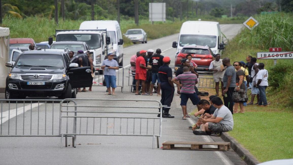 إغلاق الطرق في غويانا الفرنسية(تويتر)