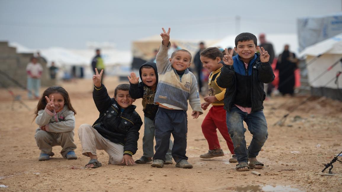 أطفال سوريون لاجئون في مخيم الزعتري الأردني (GETTY)