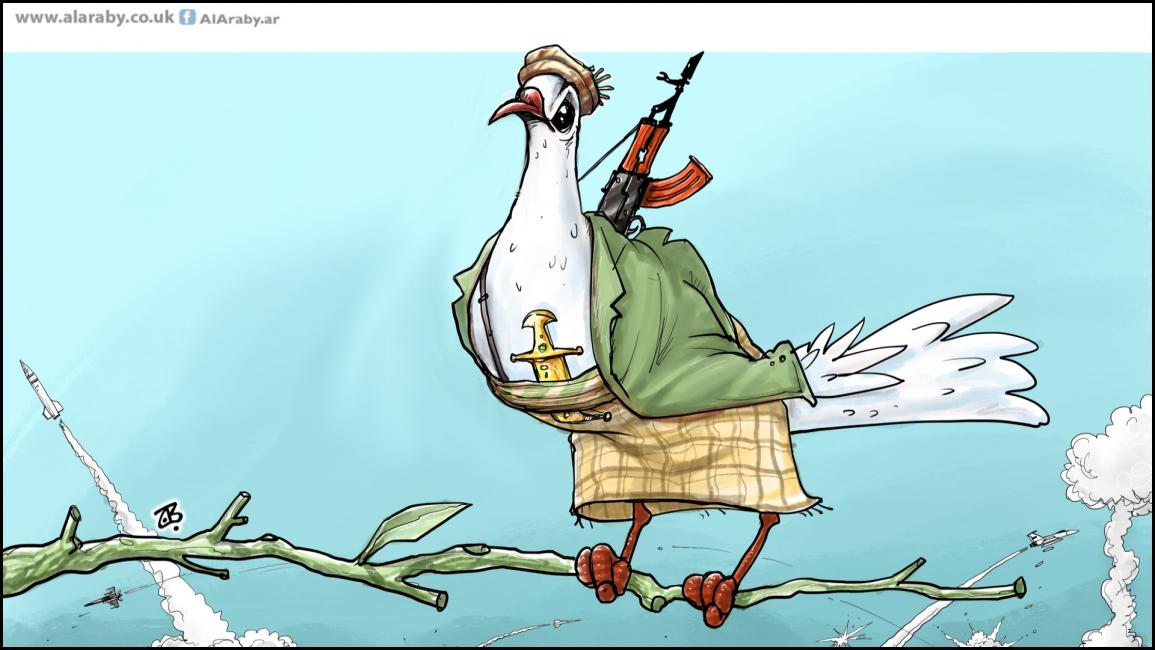 كاريكاتير حمامة اليمن / حجاج