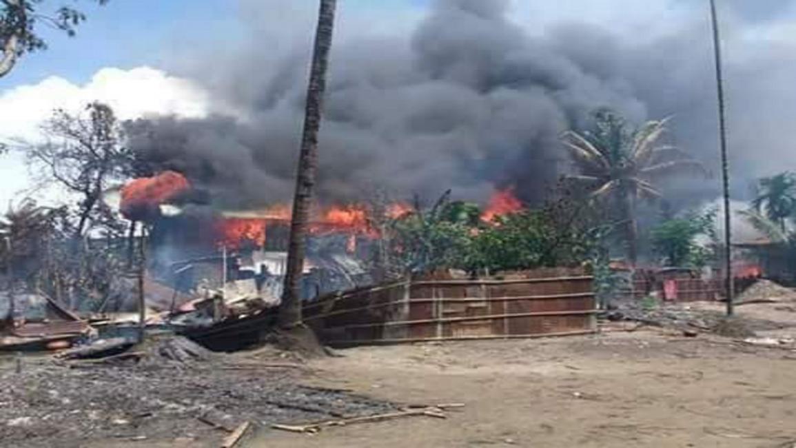 بورما- مجتمع- حرق قرى الروهينغا- تويتر