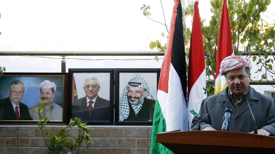 البرزاني في افتتاح قنصلية فلسطين
