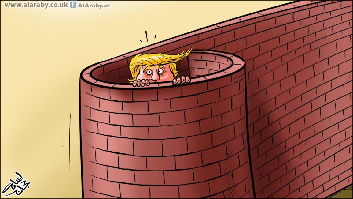 كاريكاتير جدار ترامب / اسامة