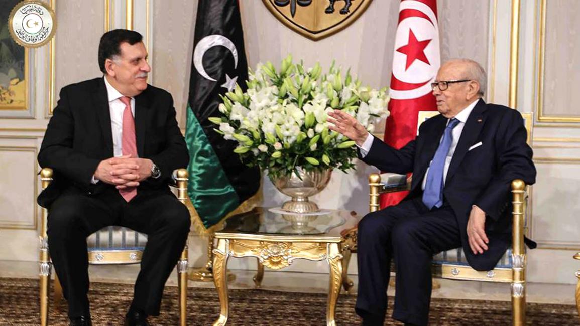 الرئيس التونسي يستقبل رئيس حكومة الوفاق الليبية