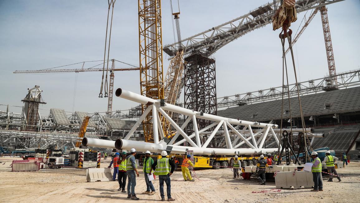 عمال بناء في قطر (كريم جعفر /فرانس برس)
