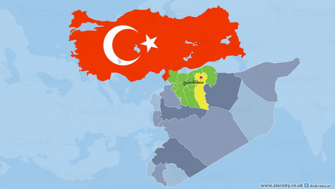 خريطة سورية وخريطة تركيا