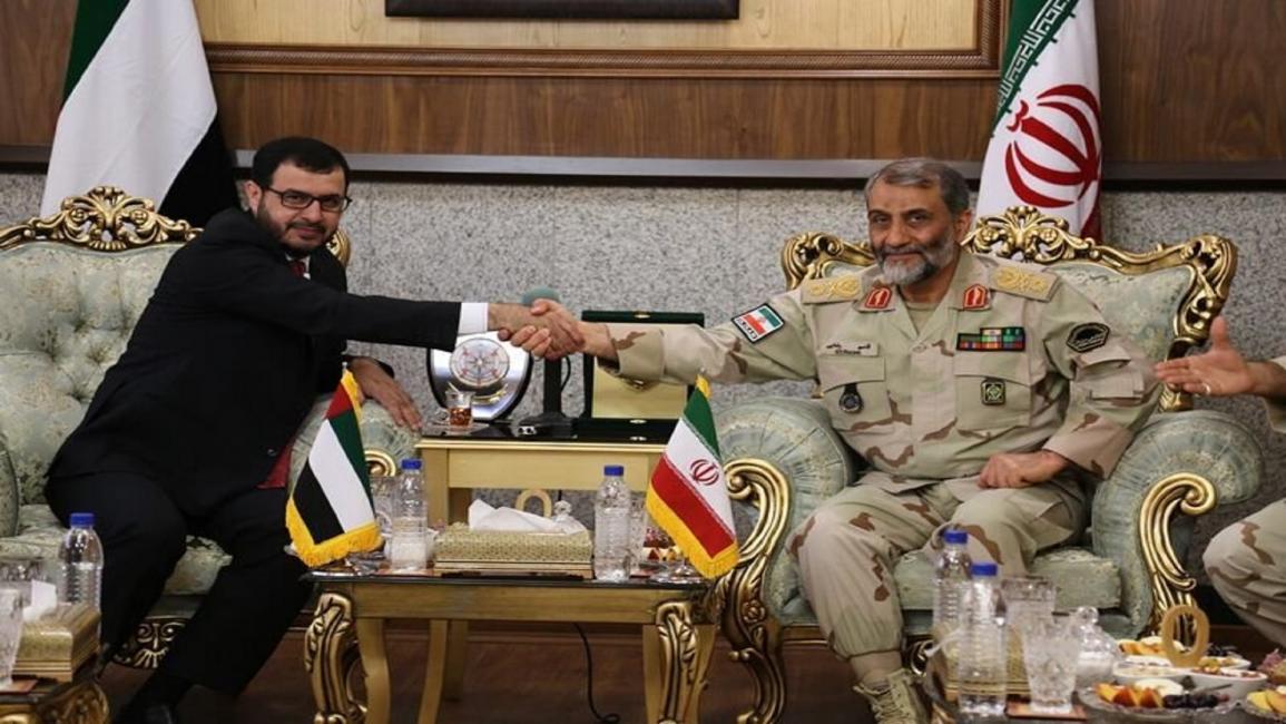 اجتماع قائدي حرس الحدود الإيرانية وخفر السواحل الإماراتية (تويتر)