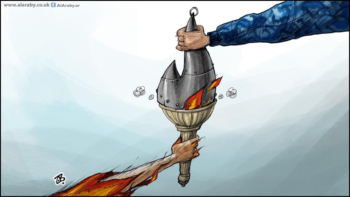 كاريكاتير اخماد الثورة / حجاج