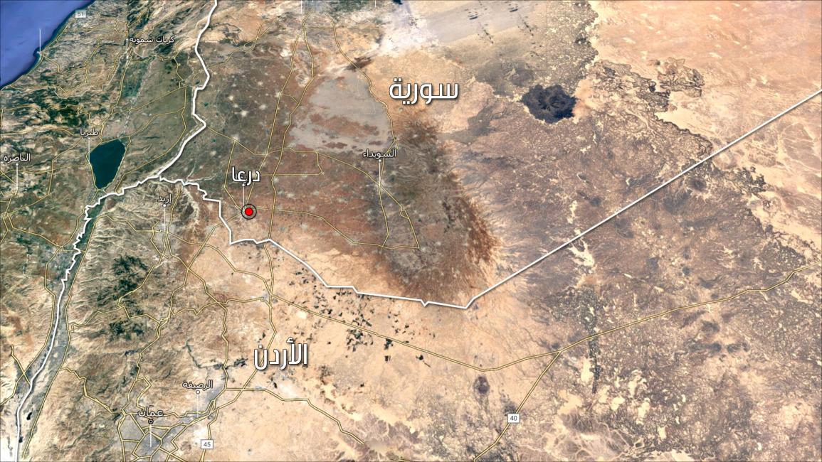 خريطة جنوب سورية وشمال الأردن