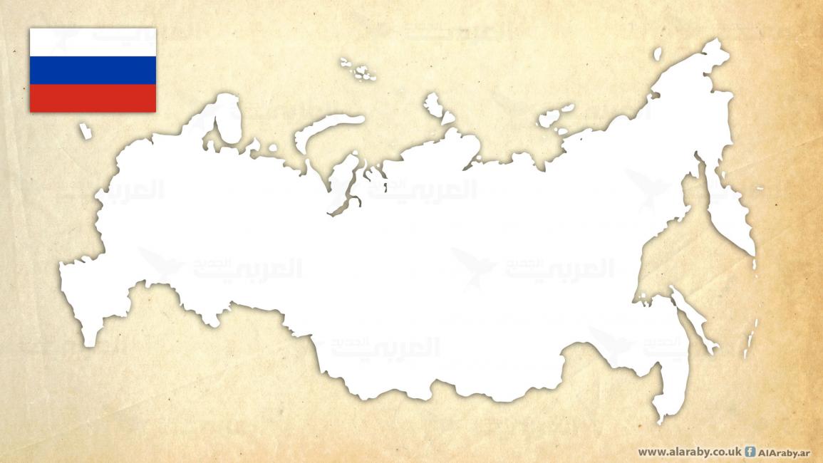 خريطة روسيا وعلمها