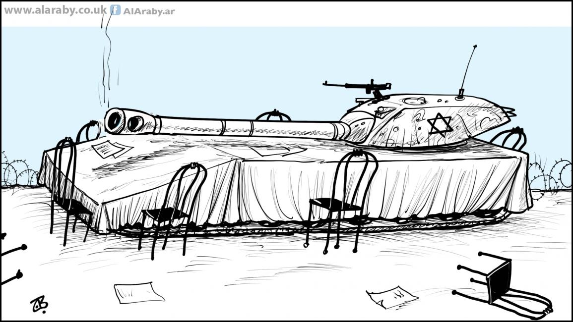 كاريكاتير مفاوضات اسرائيلية / حجاج