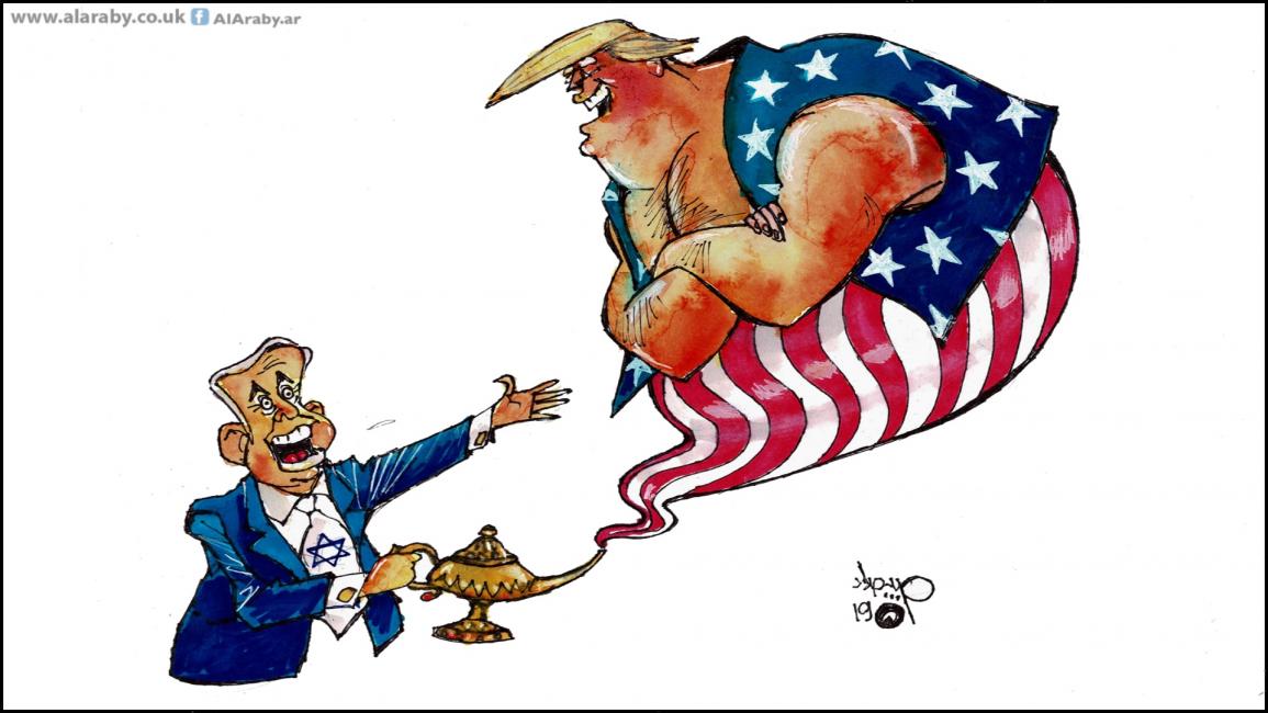 كاريكاتير نتنياهو وترامب / حبيب