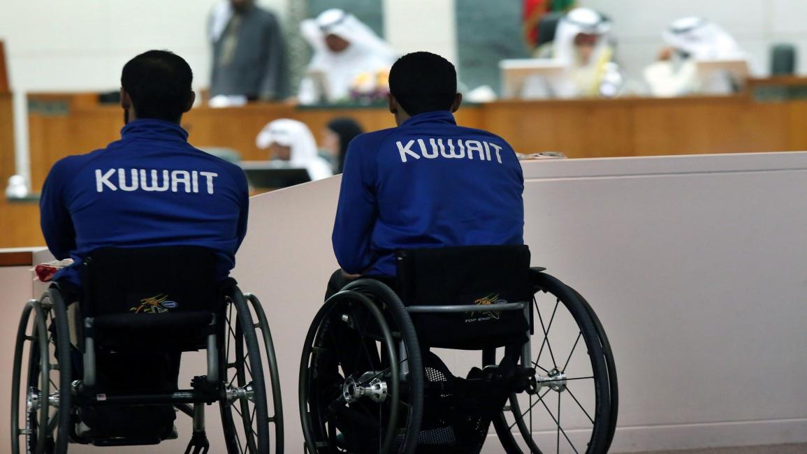 رياضيان من الأشخاص ذوي الإعاقة في الكويت- فرانس برس