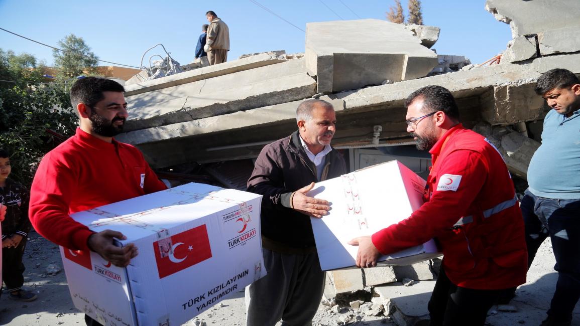 مساعدات الهلال الأحمر التركي- الأناضول
