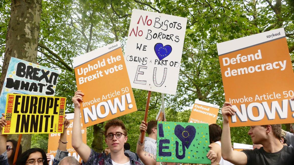 مظاهرة مؤيدة للاتحاد الأوروبي في لندن