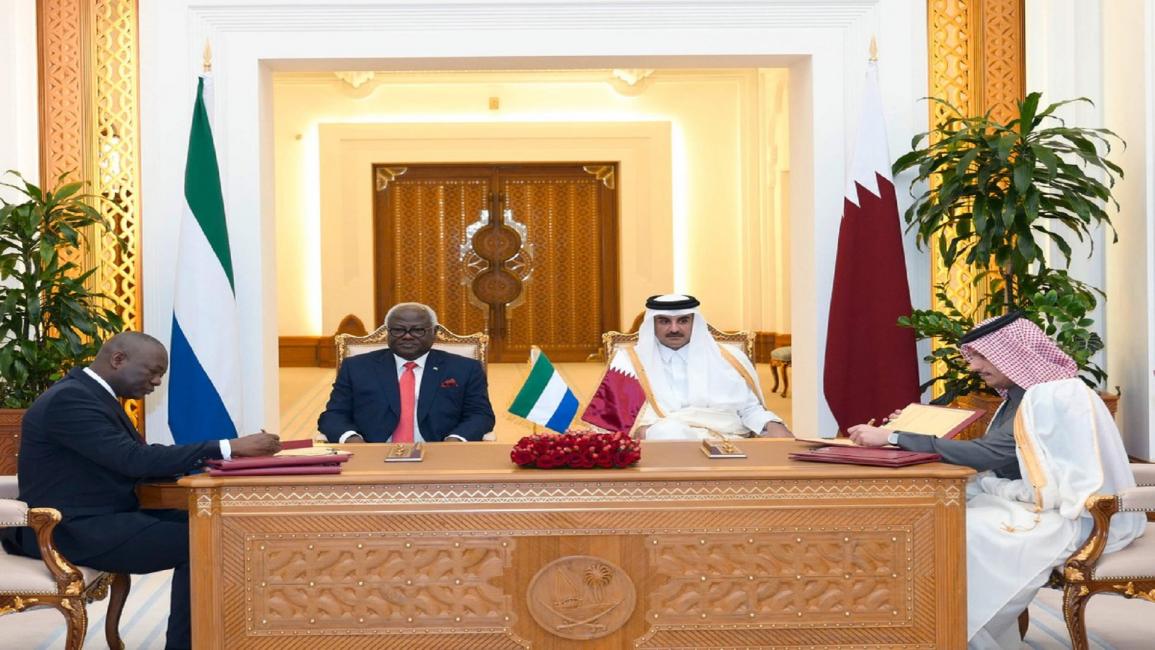 أمير قطر مع رئيس سيراليون- تويتر