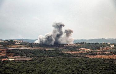 دخان قصف إسرائيلي في جنوب لبنان (فرانس برس)