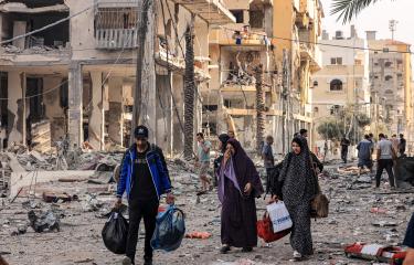 تكرر تهجير الفلسطينيين داخل قطاع غزة (محمود الهمص/فرانس برس)