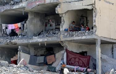 منزل مدمر جراء غارات إسرائيلية على رفح 22 مايو 2024 (Getty)