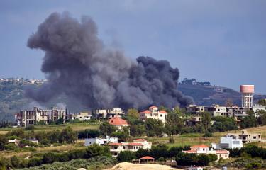 قصف إسرائيلي على قرية جبين اللبنانية، 25 مايو 2024 (فرانس برس)