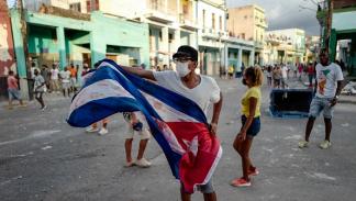 احتجاجات بكوبا (ادالبرتو روكي/ فرانس برس)