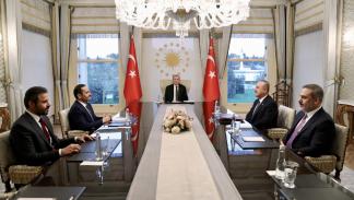 الرئيس التركي يستقبل وزير الخارجية القطري (تويتر)