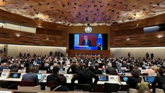افتتاح الدورة 77 من جمعية الصحة العالمية في قصر الأمم المتحدة في جنيف، سويسرا، 27 مايو 2024 (إكس)