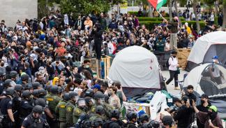 الاحتجاج المؤيد لفلسطين في جامعة كاليفورنيا بإرفين في 15 مايو (كيان ويزونغ/ Getty)
