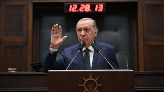 أردوغان يتحدث أمام كتلة حزبه في البرلمان التركي 29/5/2024 (هاكان نورال/الأناضول)