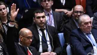  عضوية فلسطين في الأمم المتحدة روبرت وود يستخدم الفيتو، 18 إبريل، نيويورك (فاتح أكتاس/الأناضول)