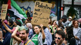 من تظاهرة في فرنسا دعماً لفلسطين، 18 مايو الحالي (فراس عبدالله/الأناضول)