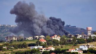 غارة إسرائيلية على قرية جبين اللبنانية، لبنان 25 مايو 2024 (فرانس برس)