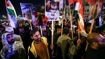 خلال تظاهرة في بغداد دعما للشعب الفلسطيني، 22 نوفمبر 2023 فرانس برس