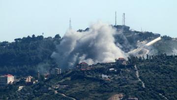 غارة إسرائيلية على قرية العديسة بجنوب لبنان في 8 مايو 2024 (Getty)