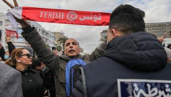 تظاهرة مناهضة لقيس سعيّد في تونس-Getty