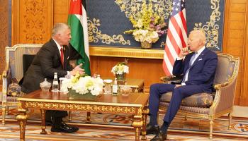 العاهل الأردني والرئيس الأميركي (Getty)