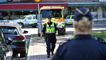 شرطة في السويد (جوهان نيلسون/ فرانس برس)