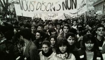 مظاهرة ضد قانون ديفاكويه في الحي اللاتيني في باريس، 11 نوفمبر 1986- القسم الثقافي