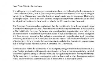 رسالة أوروبية إلى رئيسة وزراء الدنمارك بشأن السياسة المتشددة مع اللاجئين السوريين