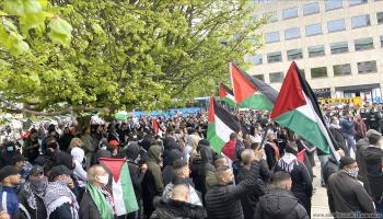 تظاهرة مؤيدة لفلسطين في الدانمارك (العربي الجديد)