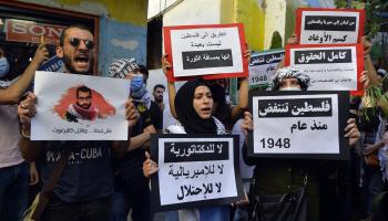 تحرك احتجاجي ولاجئون فلسطينيون في لبنان 2 (حسام شبارو/ الأناضول)