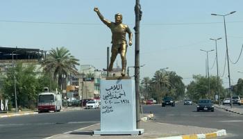 تمثال أحمد راضي قبل تفكيكه