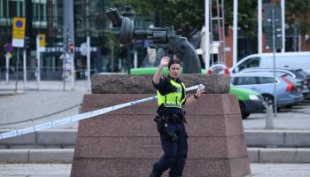 شرطية في مالمو في السويد (يوهان نيلسون/ فرانس برس)