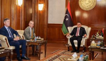 هايكو ماس مع الدبيبة بعد افتتاح السفارة الألمانية في ليبيا - تويتر