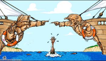 كاريكاتير بحر المانش / حجاج